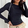Women Casual Long Sleeve T-Shirts Spring Autumn Solid Slim Fit Pullovers Tees Shirts Female Streetwear Base Tees Tops Casual