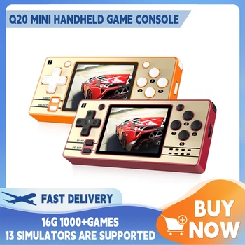 Powkiddy Q20 미니 게임 콘솔, 오픈 소스 핸드헬드 콘솔, 2.4 인치 OCA 풀 핏 IPS 스크린 게임 플레이어, PS, GBA, SFC, NES 등