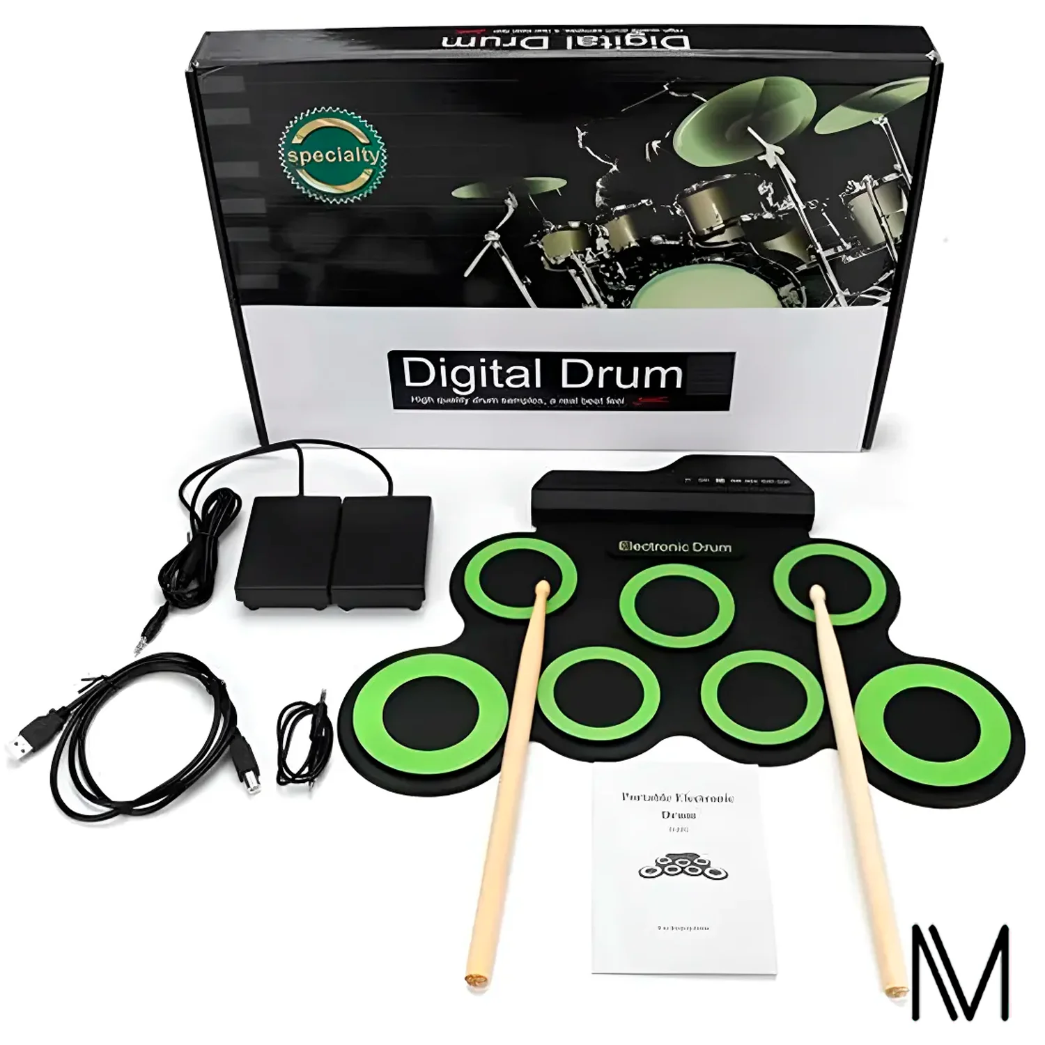 Set De Batería Electrónica Digital Y Portátil Con Usb