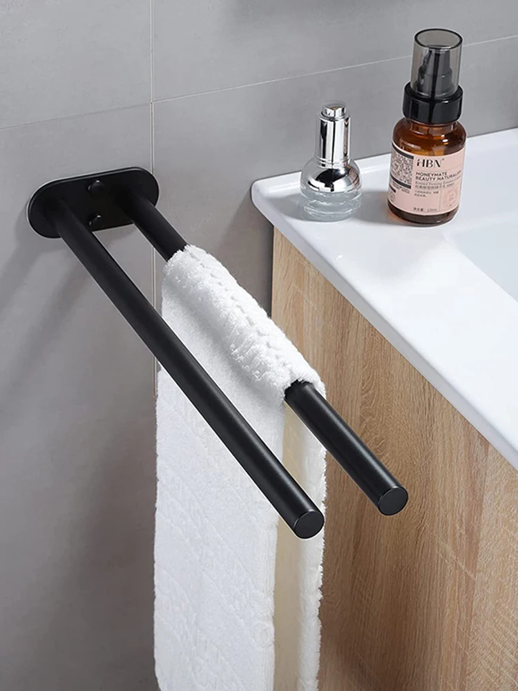 Towel Holder Towel Rack Bathroom Facilities Bathroom Towel Rack Stainless Steel Holder Wall Double