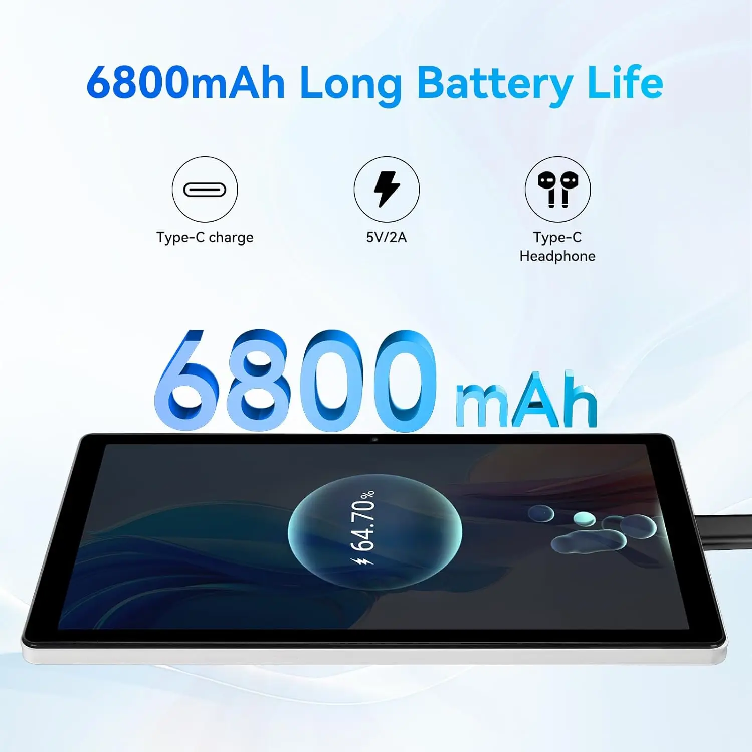 AEEZO A7 10.1-inch Android 14 Tablet 16GB RAM 128GB ROM Octa-Core Processor With Protective Case Pen Keyboard Mice Headphone Tab 5