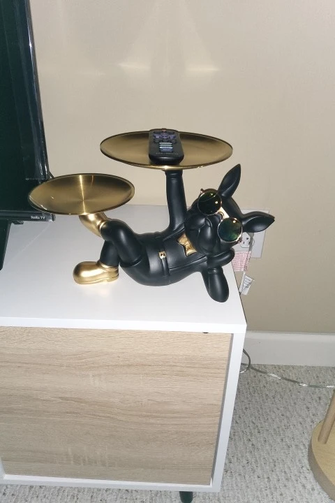 Pawsitively Cool: Bulldog Figurine Statue - Quirky Home Interior Decoration Accessory photo review