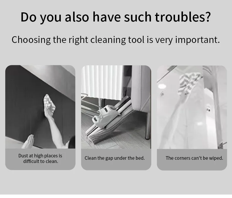 Triangle Microfiber Wall Cleaning Mop With Long Handle Adjustable Dry And Wet Dust Mop For Floor Ceiling Window Wall Cleaning_voghion.com