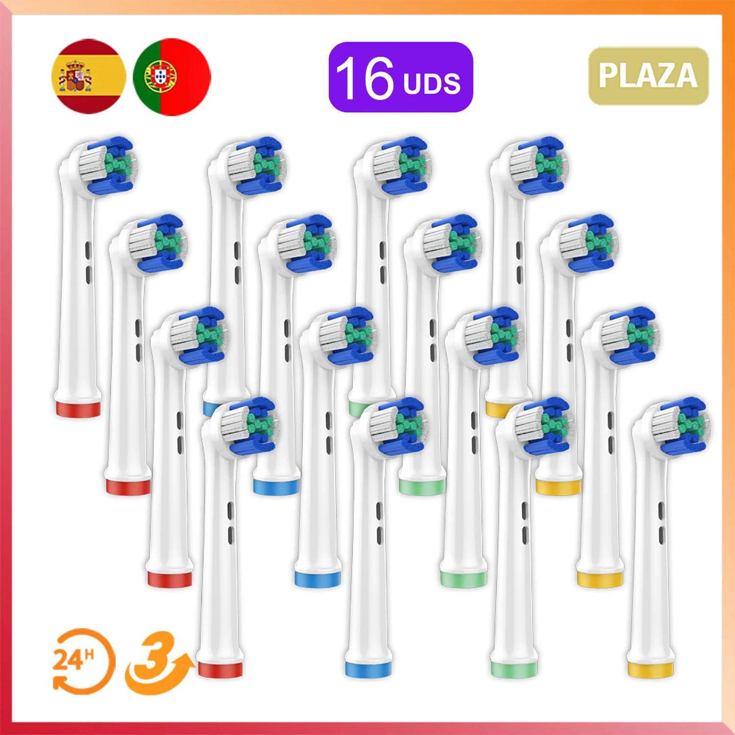 4-18 Pezzi Testine Di Ricambio Per Braun Oral B, Nero/Bianco, Compatibili Con Spazzole Elettriche Oralb Pro 1000/2000/3000/5000/6000 Smart And Genius,