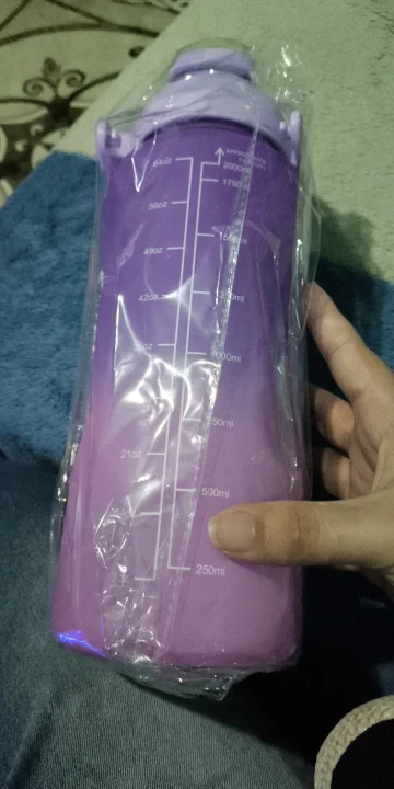 Kit da Garrafa de Água Squeeze Motivacional Com Adesivos 300ML+900ML+2000ML photo review