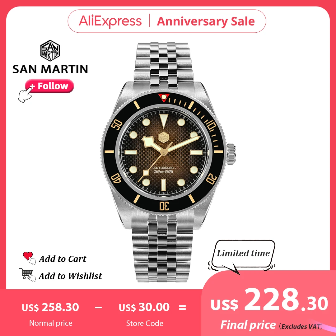 San Martin Watch New 40Mm Luxury Men Diving Watches Waffle Dial Nh35 Automatic Mechanical Stainless Steel Waterproof 200M Sn0128