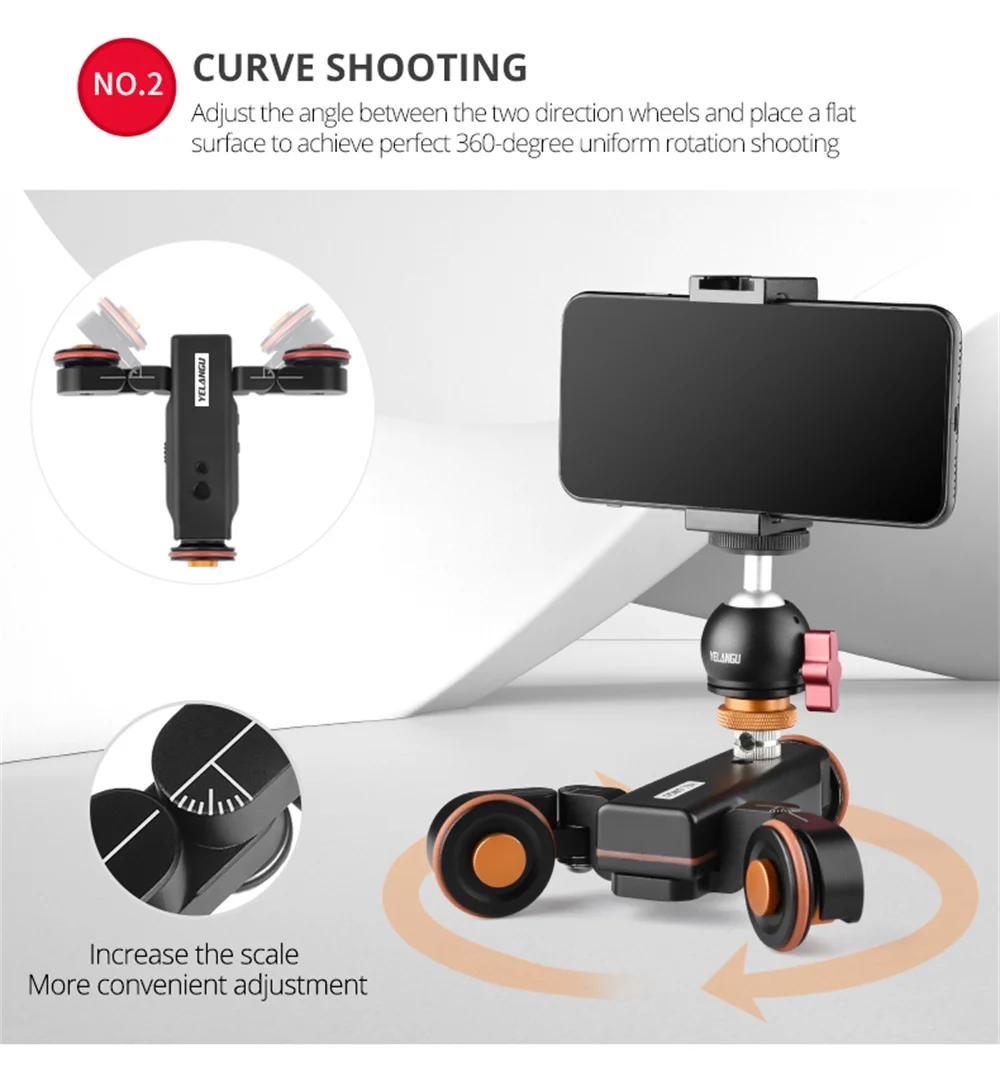 Video Autodolly Scale Indication Electric Motor Track Slider for DSLR Camera