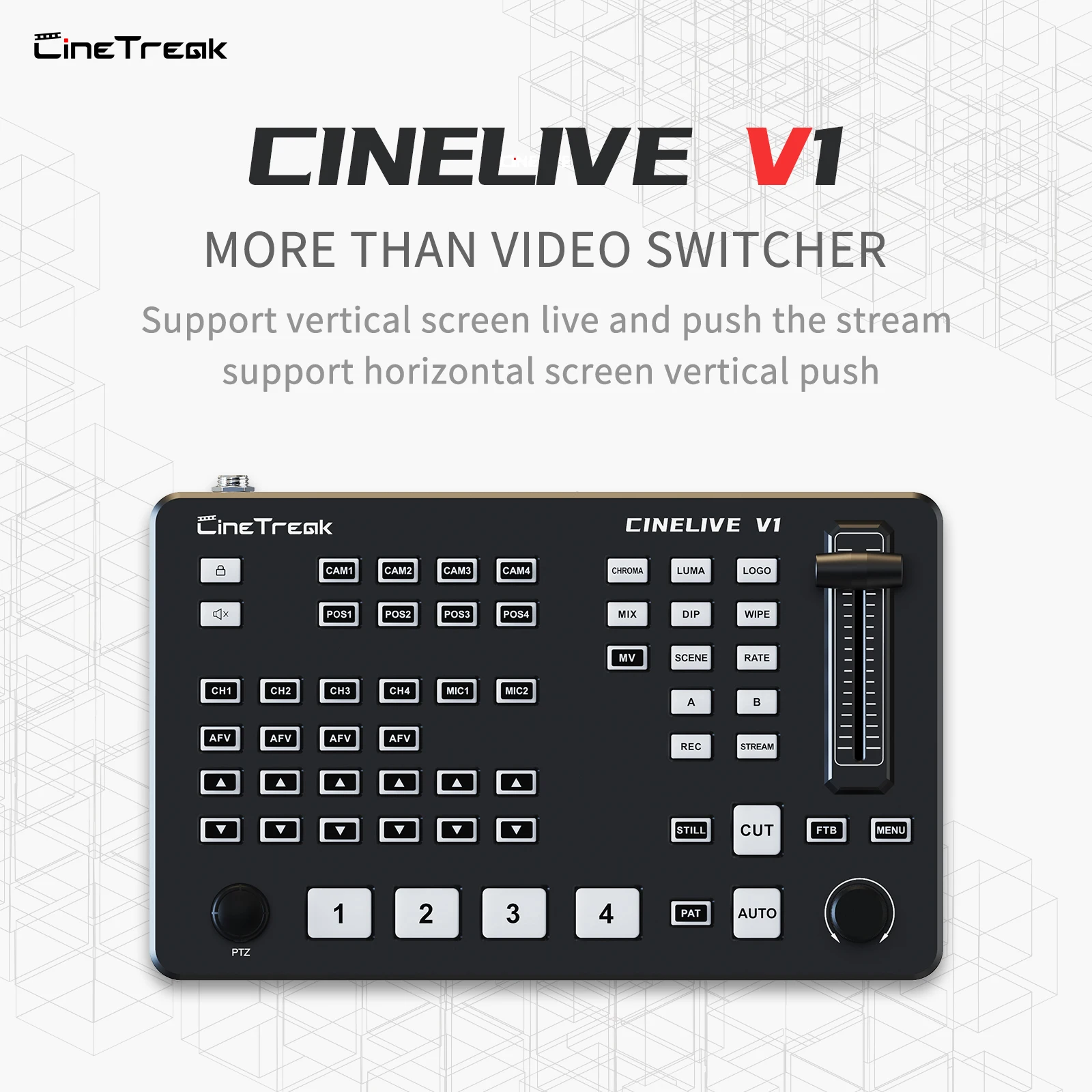 Cinelive V1 C1 4HDMI PTZ Control Video Switcher with Chroma