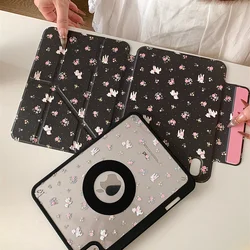 Floral Pattern iPad Cover with Sleep/Wake Feature for iPadPro2024 - 11inch (WN376)