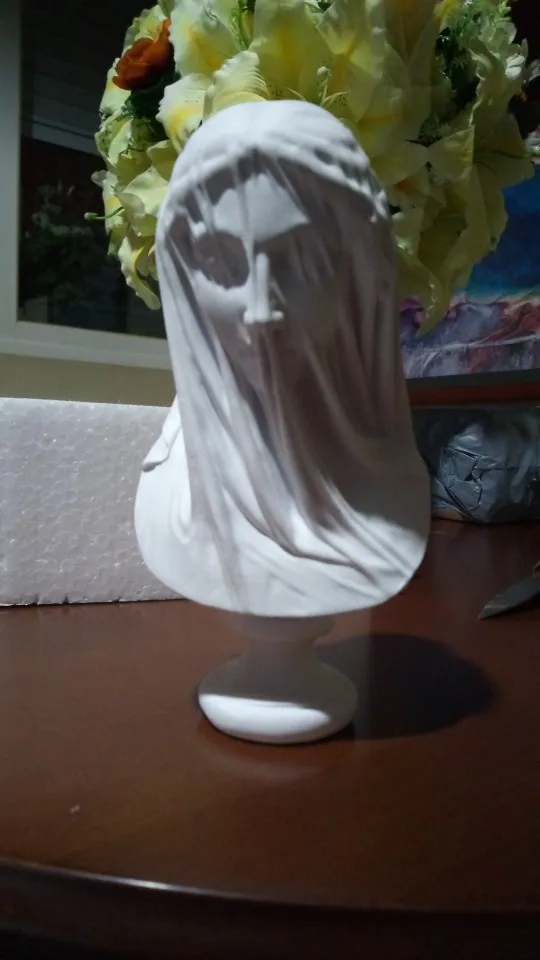 Veiled Lady Bust Greek Goddess Statue Classic Roman Mythology Gifts Maiden Sculpture Home Living Room Desk Bookshelf Decorations photo review