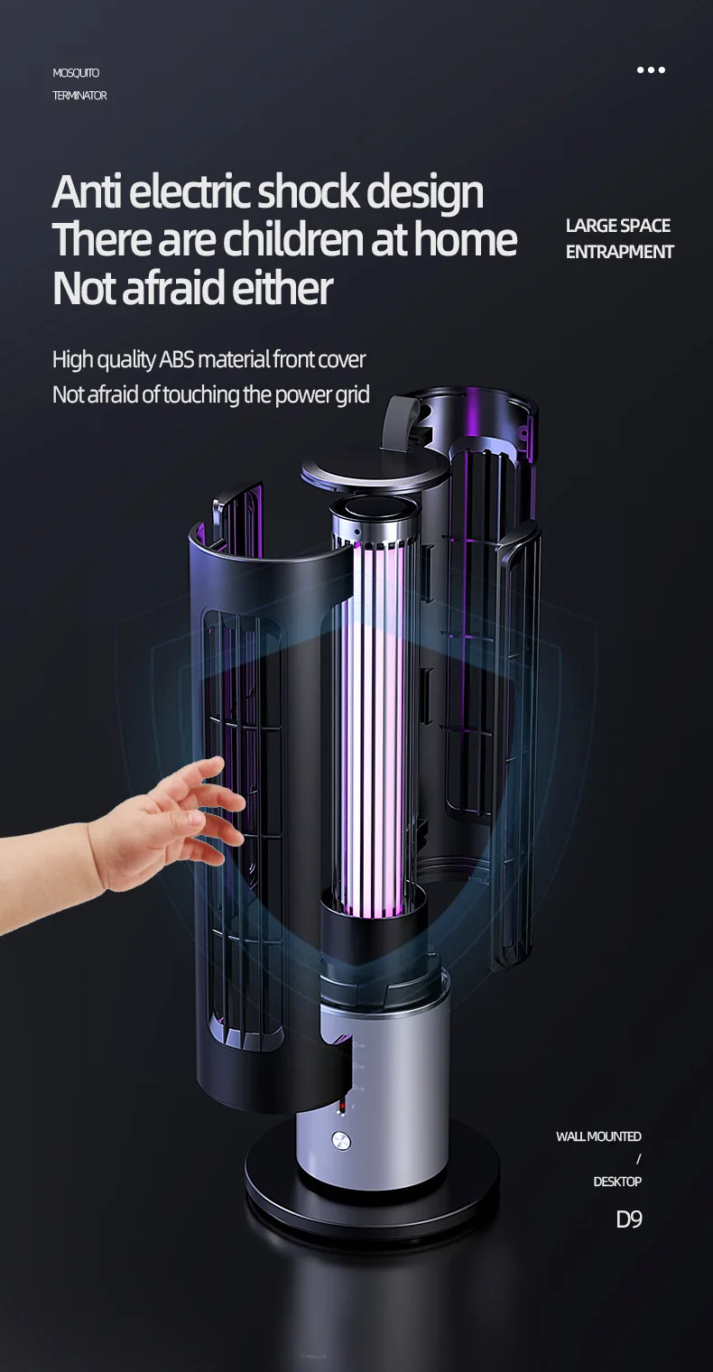 High-End Silent Wall-Hanging Electric Mosquito Lamp TYPE-C Rechargeable Portable Outdoor Insect Killer Hotel Mosquito Trap Lamp
