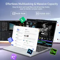 Ordinateur portable Xiaman 2026 15,6 pouces, 16 Go de RAM, 1 To SSD, Intel Core i3, Windows 11, avec clavier rétroéclairé et lecteur d'empreintes digitales 3