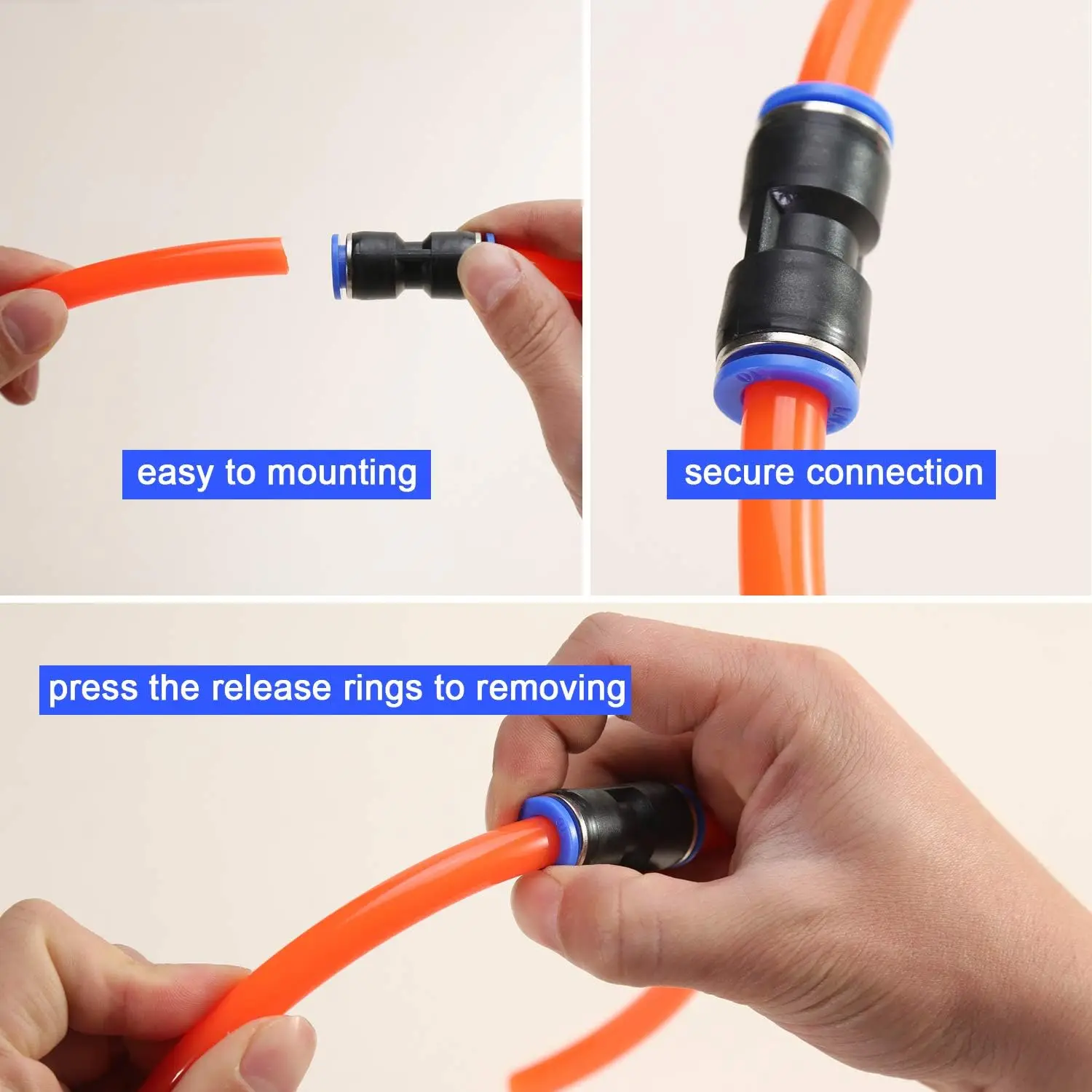 50Pcs pneumatic plastic quick air hose fitting insert connect coupling elbow tee Y cross 4mm 6mm 8mm 10mm 12mm 16mm