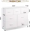 7-Drawer White Dresser - Fabric Storage Tower with Steel Frame & Wood Top for Bedroom/Entryway 3