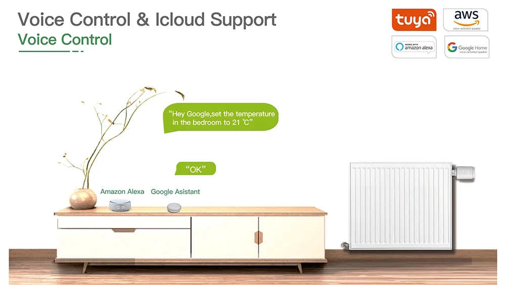 Description Picture 2 of itemQiumi Zigbee Thermostat Radiator Valve,Smart Temperature Control System,Temperature Heater work with Alexa,Google Home