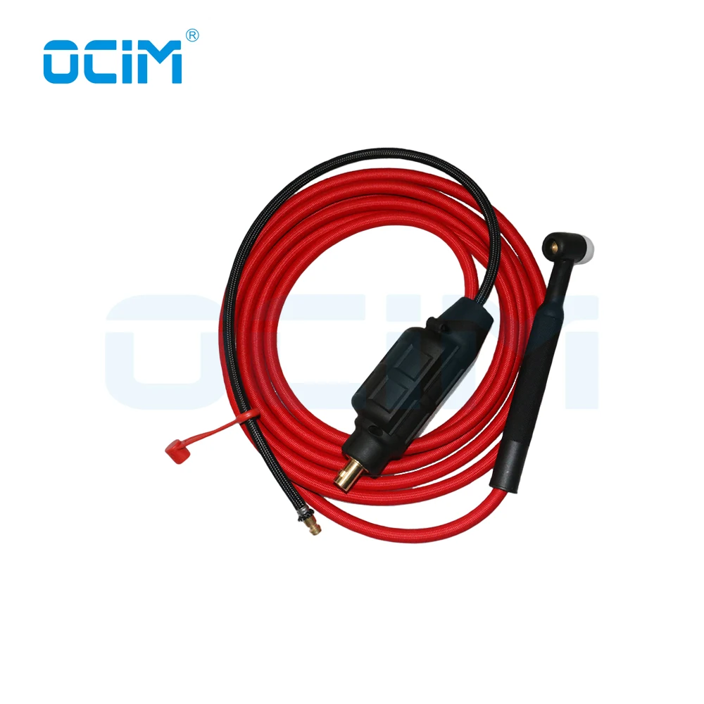Tig Welding Gun Torch WP17 WP17F WP17V WP17FV 4M Red super soft Hose 35-70 Euro Connector welding torch