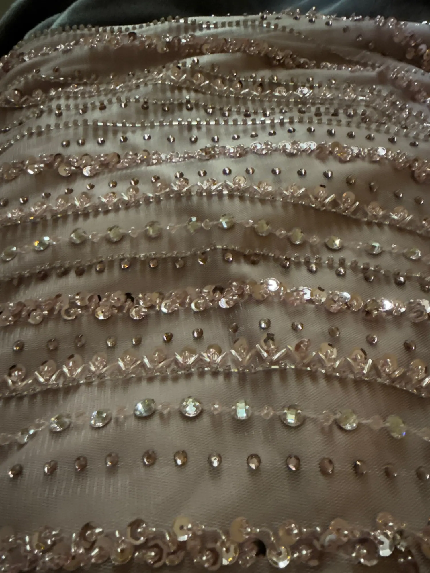 Sharon Said Luxury Dubai Silver Nude Mermaid Evening Dress photo review