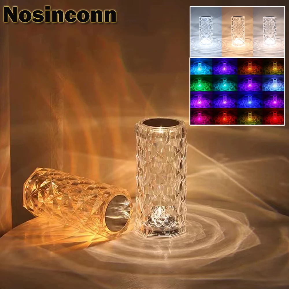 

Rose LED Light Table lamp Reomote Control Arylic Crystal Desk Decotation Lighting Beautiful Arylic Home Atmosphere Night Lights