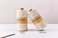 Spotty Macrame Braided Cotton Cord 3mm×100 Yards Natural Macrame Cotton Cord  Handmade Tassel, Plant Hangers Wall 1