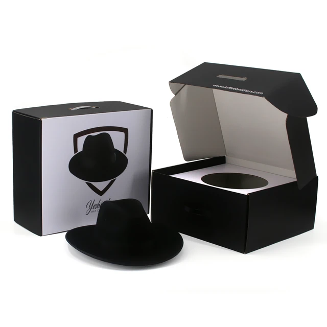 Source Custom unique paper box packaging shipping fedora hat boxes