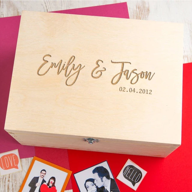 Personalized Wooden Box Anniversary Gift Couple Gift Wedding Keepsake Box,  Custom Engraved Memory Box Natural Wood - AliExpress