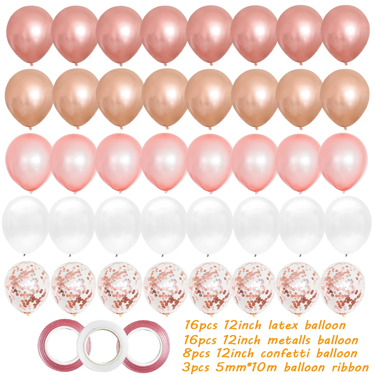 2 Years Old Column Balloons Kits 2nd Birthday Party Decoration I Am Two  Baby Boy Girl Latex Ballon Foil Supplies Rose Gold