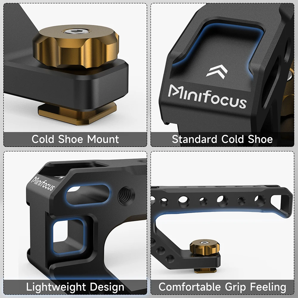 Universal DSLR Camera Rig Top Handle 4 Cold Hot Shoe Adapter Mount