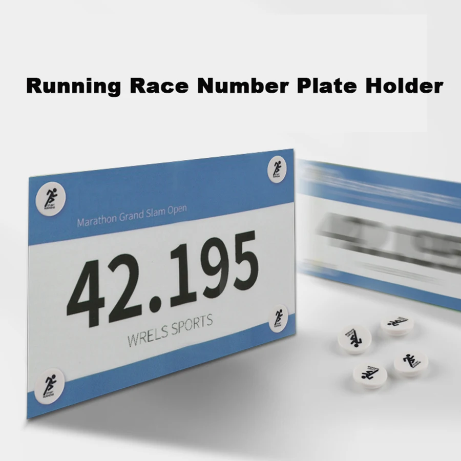 4 Pieces Plastic Buckle Field Activity Accessories Running Competition Bib Number Plate Holder Buckle Holder