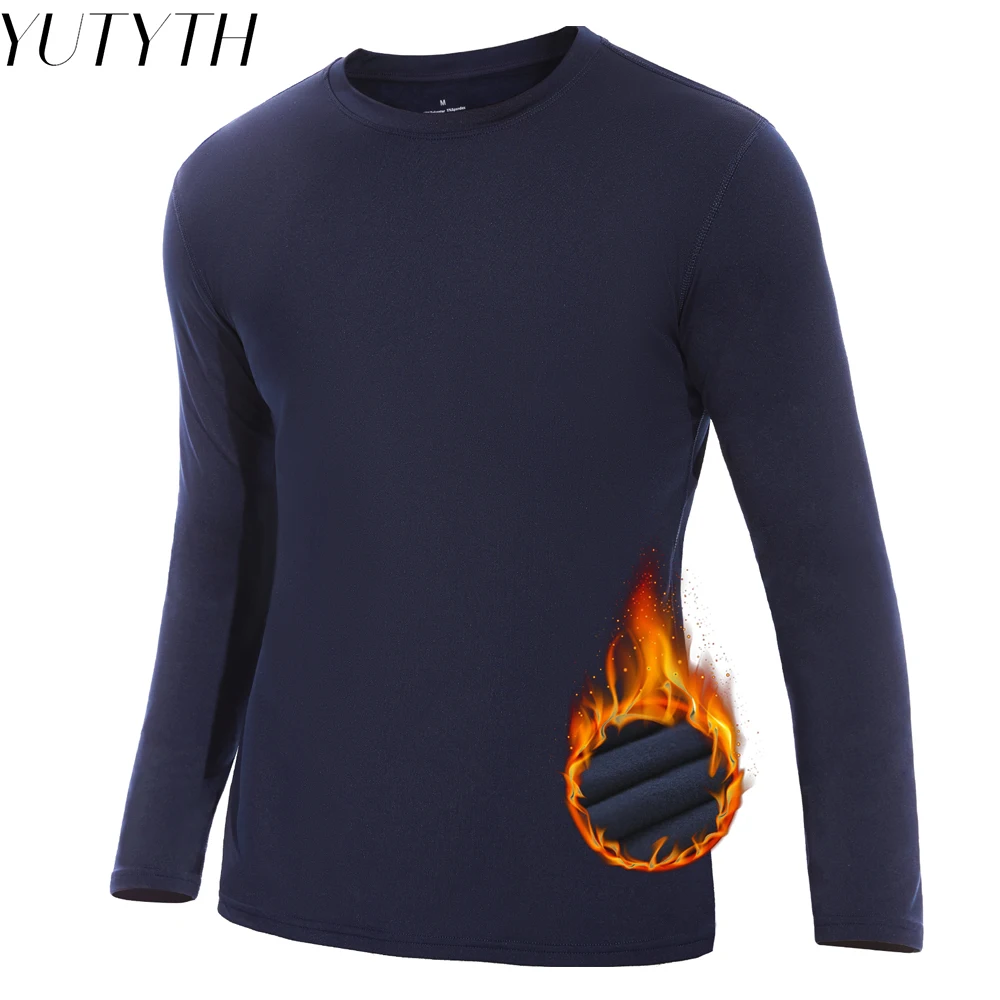 Mens Thermals Long Sleeve Undershirt Warm Fleece Lined Base Layer Thermal Underwear Tops Long