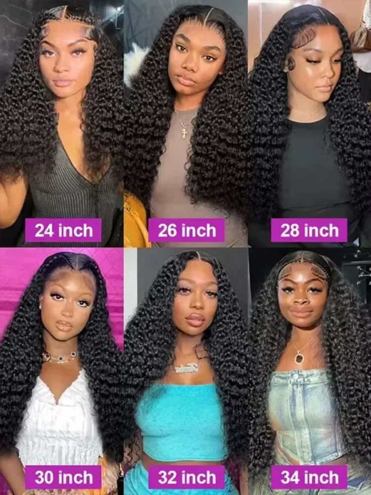 42 Inch Deep Wave Frontal Wig 13x4 13x6 HD Lace Frontal Human Hair Wigs 250 Density Jerry Kinky Curly Lace Front Human Hair Wigs