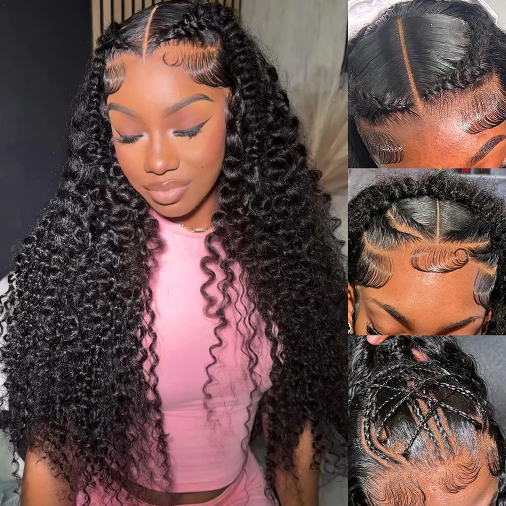 250% Density Glueless Deep Curly Wave Wig Ready To Wear 5x5 HD Lace Closure Wig Pre Cut No Glue 13x4 13x6 Human Hair Wigs Women 4