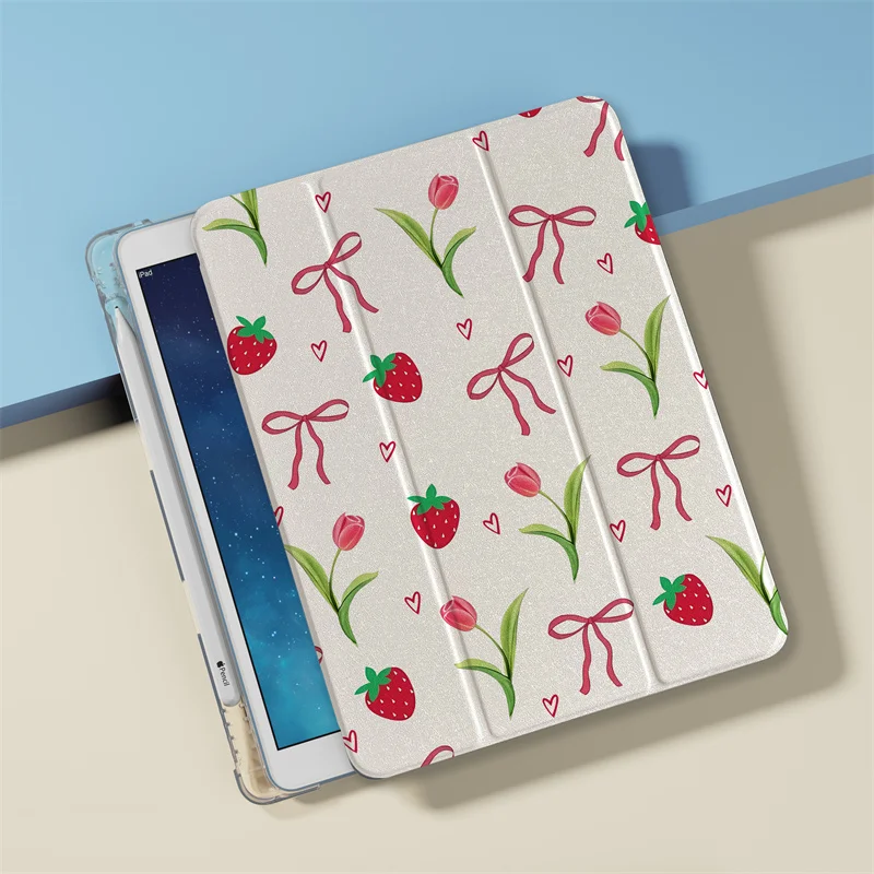 Charming Floral Bow iPad Case – Soft Protective Cover
