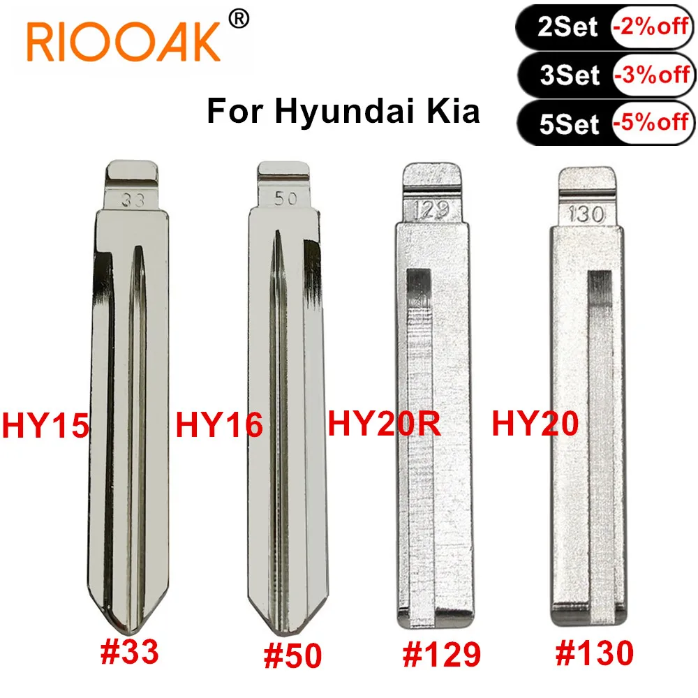 

50pcs Xhorse KD KEYDIY JMD Remote Key Blade #33 #50 #129 #130 HY20 HY15/16 Car Key Blank For Hyundai Kia