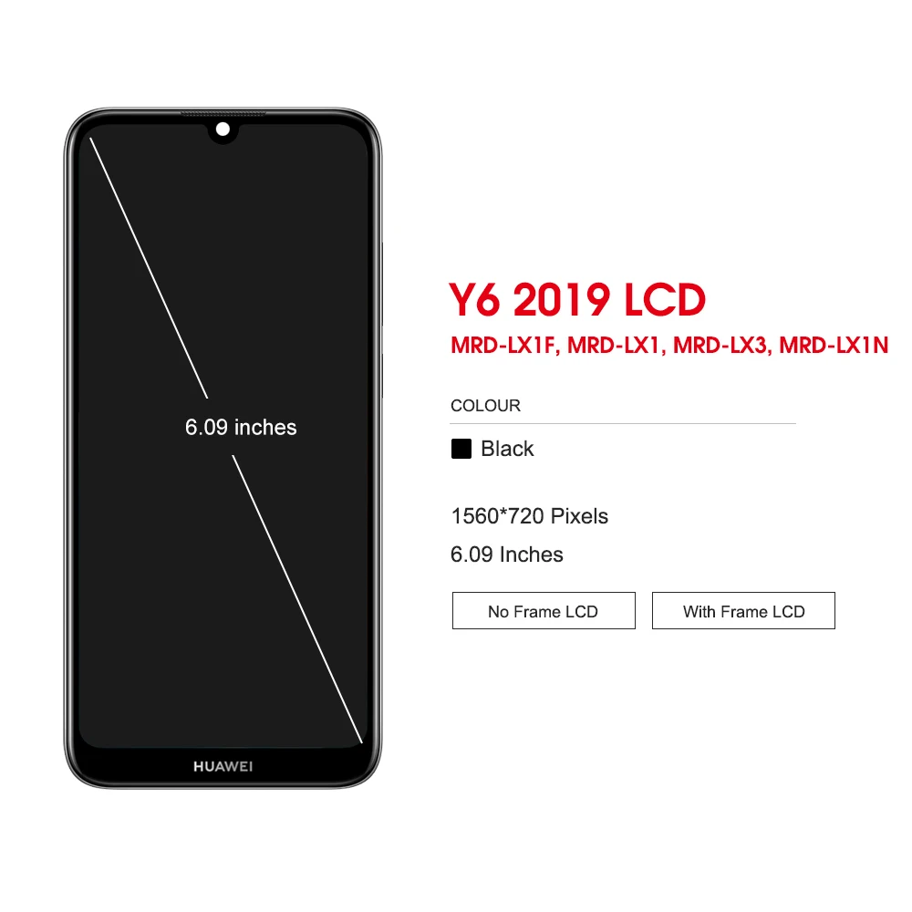 화웨이 Y6 2019 LCD Y6 프로 2019 디스플레이, MRD-LX1F 터치 스크린 교체, 아너 8A LCD JAT-LX1, LX3 LCD 디스플레이, 6.09 인치