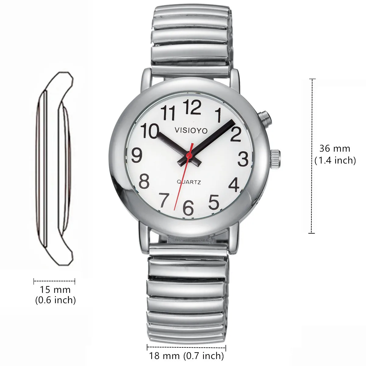 English Talking Watch Clock Watch for Blind Elderly Visually Impaired People 2