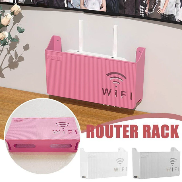 Estante de enrutador Wifi inalámbrico, caja de almacenamiento colgante de  pared, organizador de plástico ABS, soporte de alimentación de Cable, caja  organizadora, decoración del hogar