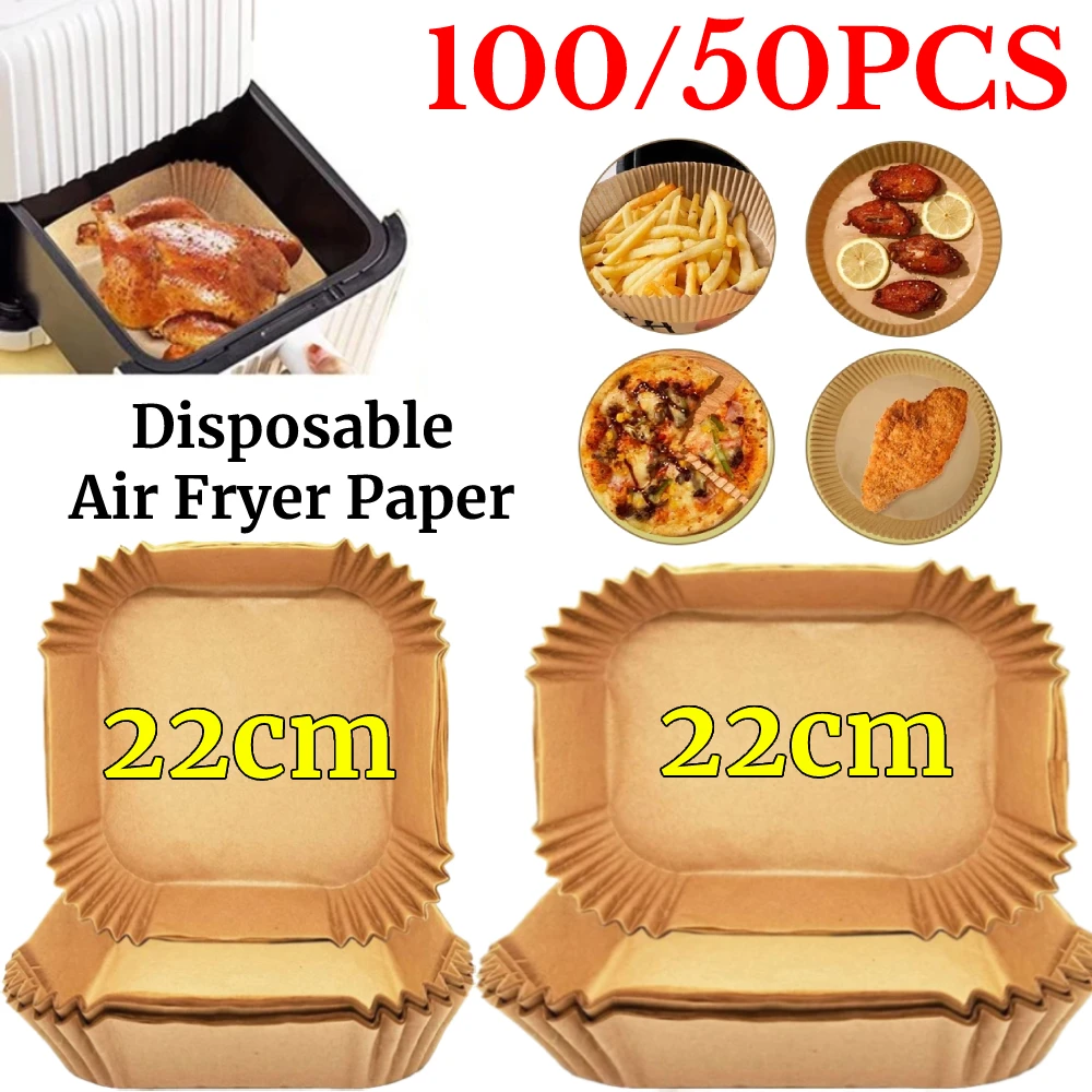 50100pcsAirFryerPaperDisposableAirfryerBakingPaperLiner