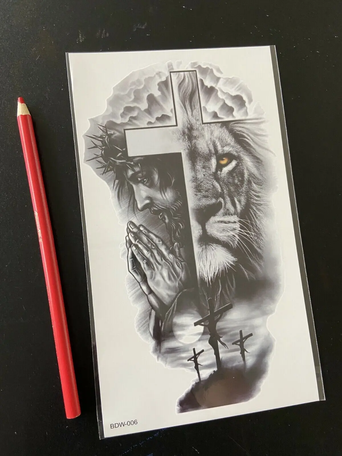 

6 Sheets Temporary Tattoo Stickers Animal Tiger Wolf Lion Waterproof Body Art