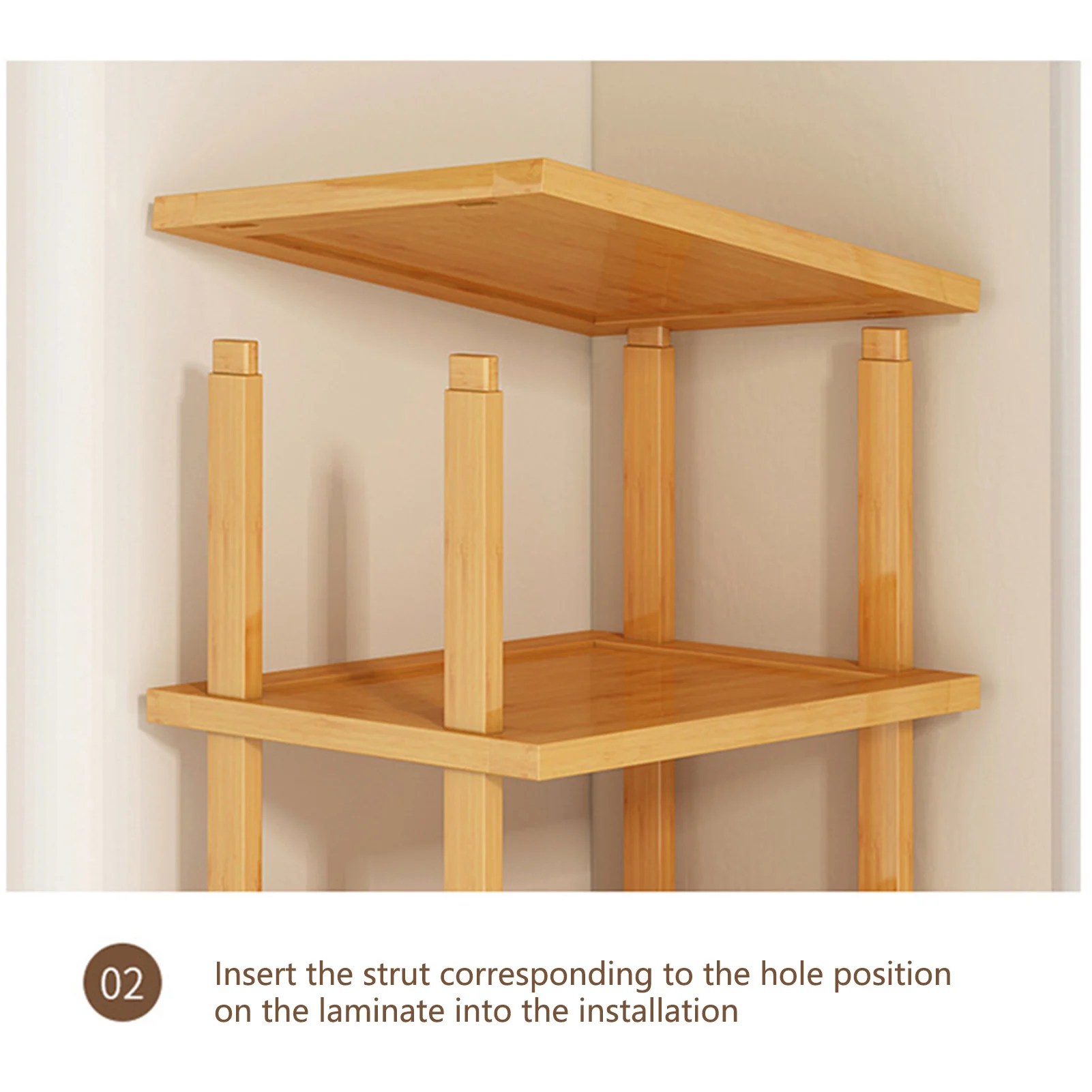 1 Set Six Layers Shoes Organizer Stable Structure Waterproof Shoe Rack Bamboo Great Load Bearing Entryway Shoes Storage Shelf 5