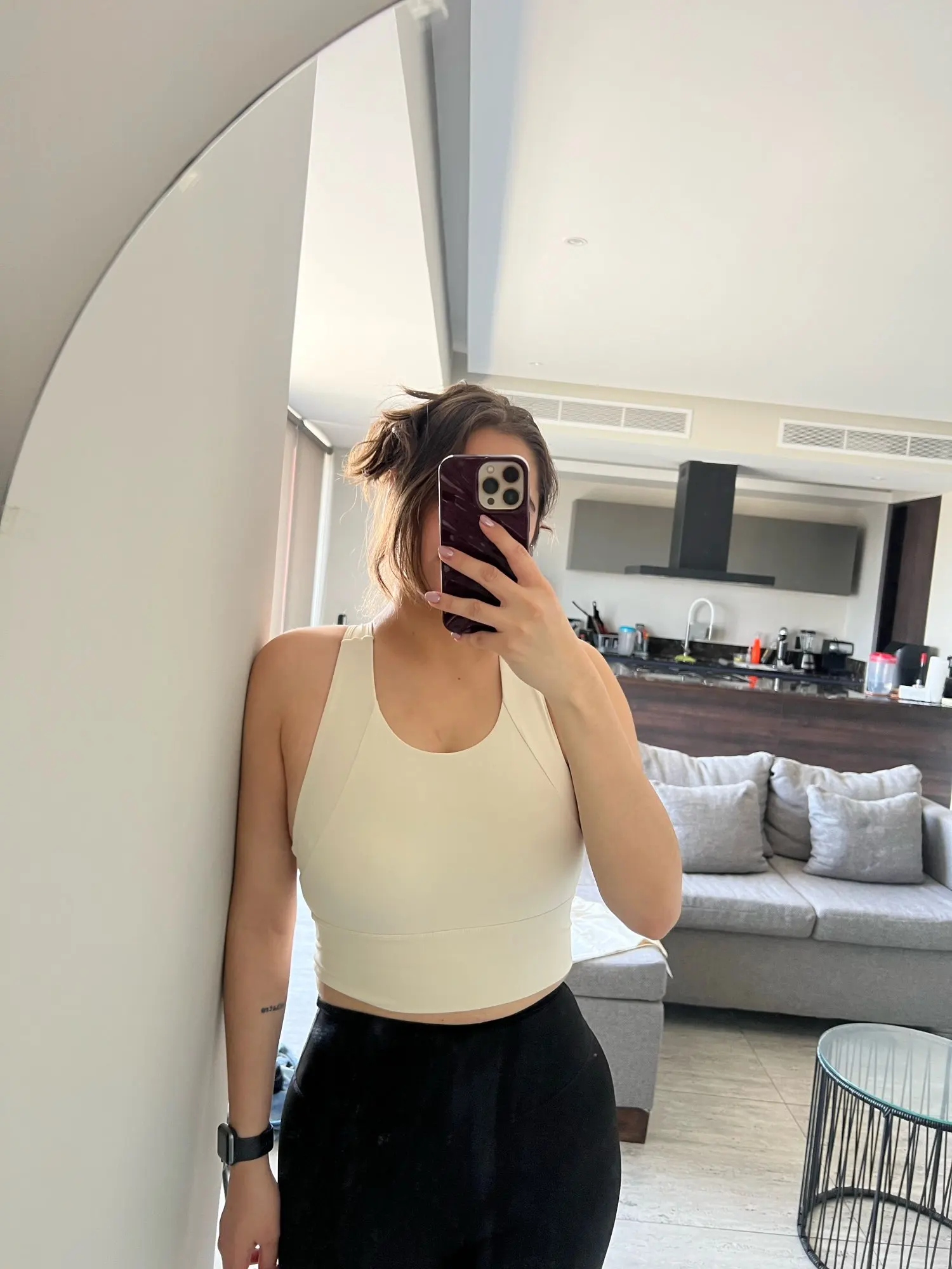 Nylon Elastic Tight-Fit Yoga Sports Bra Crop Top photo review