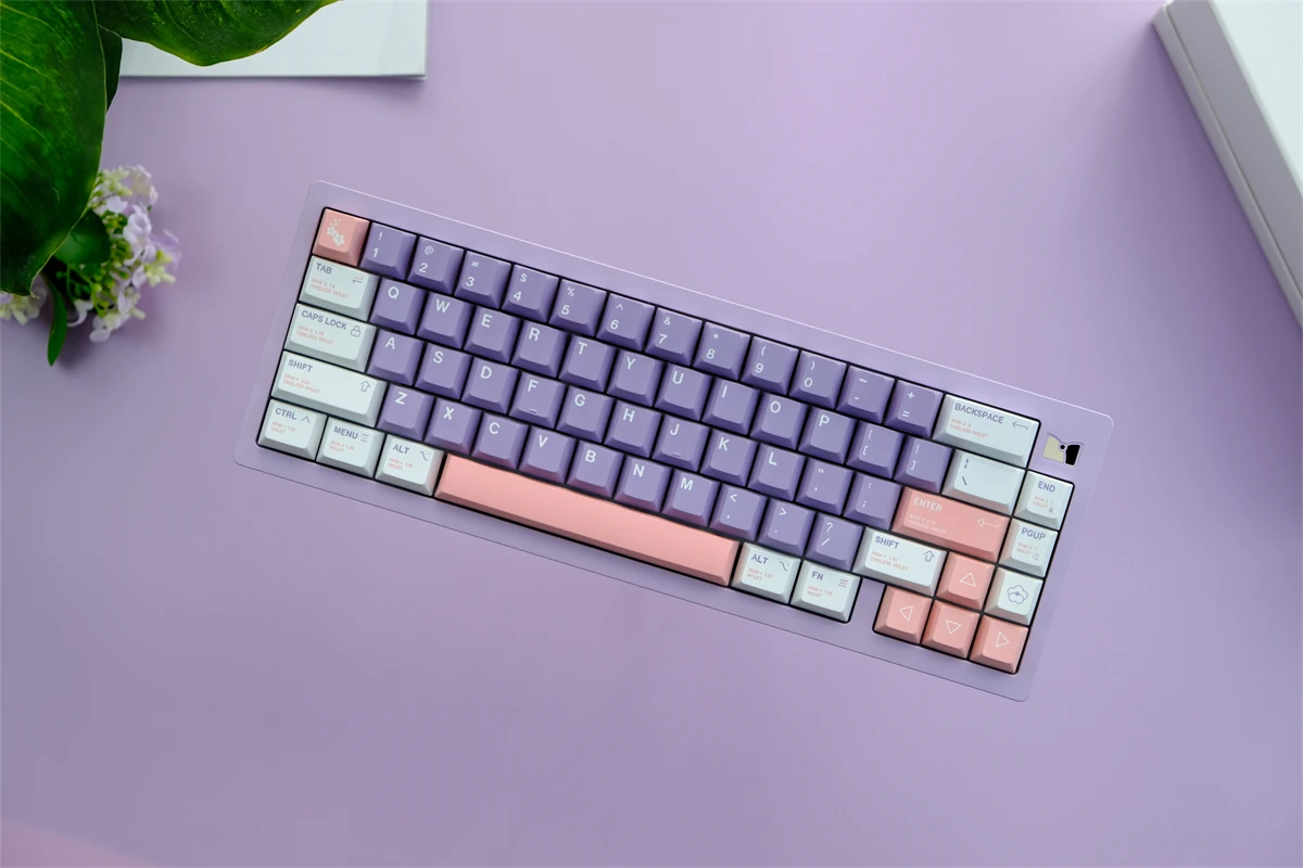 Chaves Gmk Lavanda Keycaps Cereja Perfil Pbt 5-side Tintura Sublimação Teclado Mecânico para Interruptor mx com Deslocamento 1.75u 129 - Imagem 5