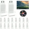 6/12Pcs Clear Acrylic Record Holder, Vinyl Record Shelf Wall Mount, Adhesive Acrylic Record Display Rack,  For Daily Displaying 1