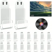 6/12Pcs Clear Acrylic Record Holder, Vinyl Record Shelf Wall Mount, Adhesive Acrylic Record Display Rack,  For Daily Displaying 1