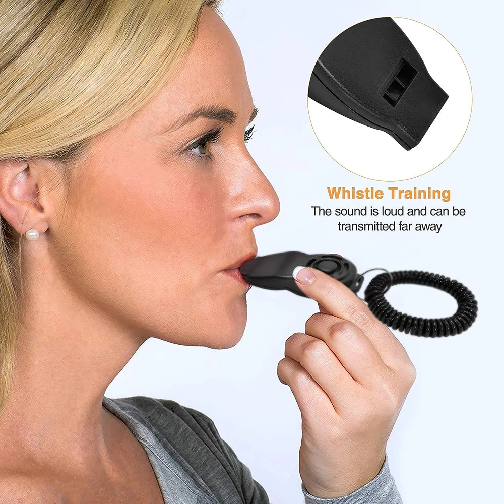 2 In 1 Dog Training Clickers Whistle Pet Trainer Aid Tools Adjustable WristStrap Sound Key Pet Repeller For Dog Cat Puppy Bird dog whistle,dog clicker