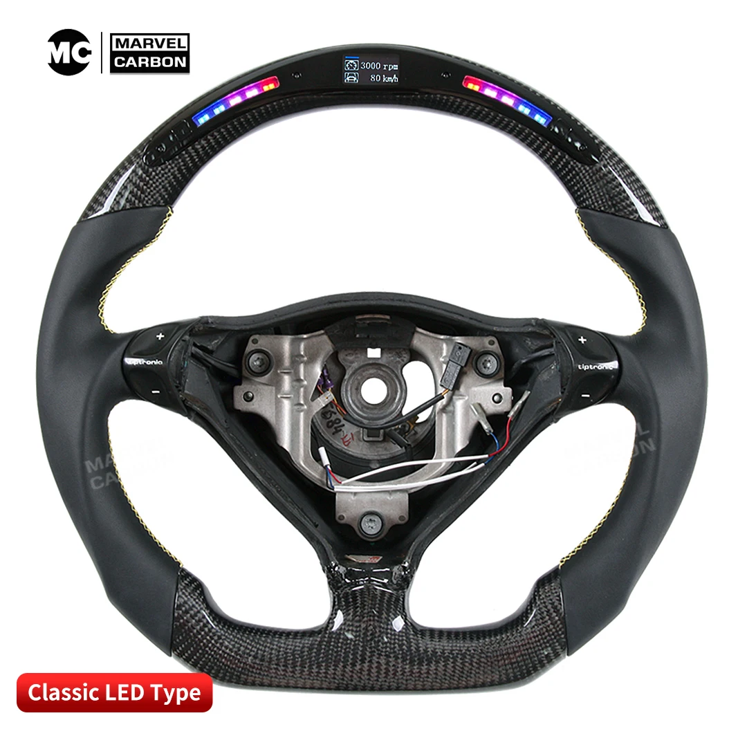 포르쉐 Boxster 986 996 993 100% 와 호환되는 LED 성능 스티어링 휠 디스플레이, 실제 탄소 섬유