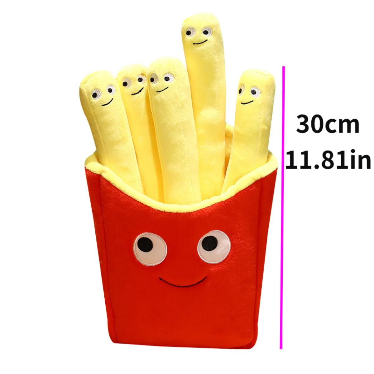 Plush Toys Emotional Support Smile French Fries Stuffed Toy Children's Pretend Play Accessories for Christmas Gift