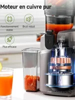 Fruits et légumes Juicer gris foncé filtre en acier inoxydable facile à nettoyer maison Juicer fruit Juicer Juicer production de jus de fruits High Kitchen Feeder 7