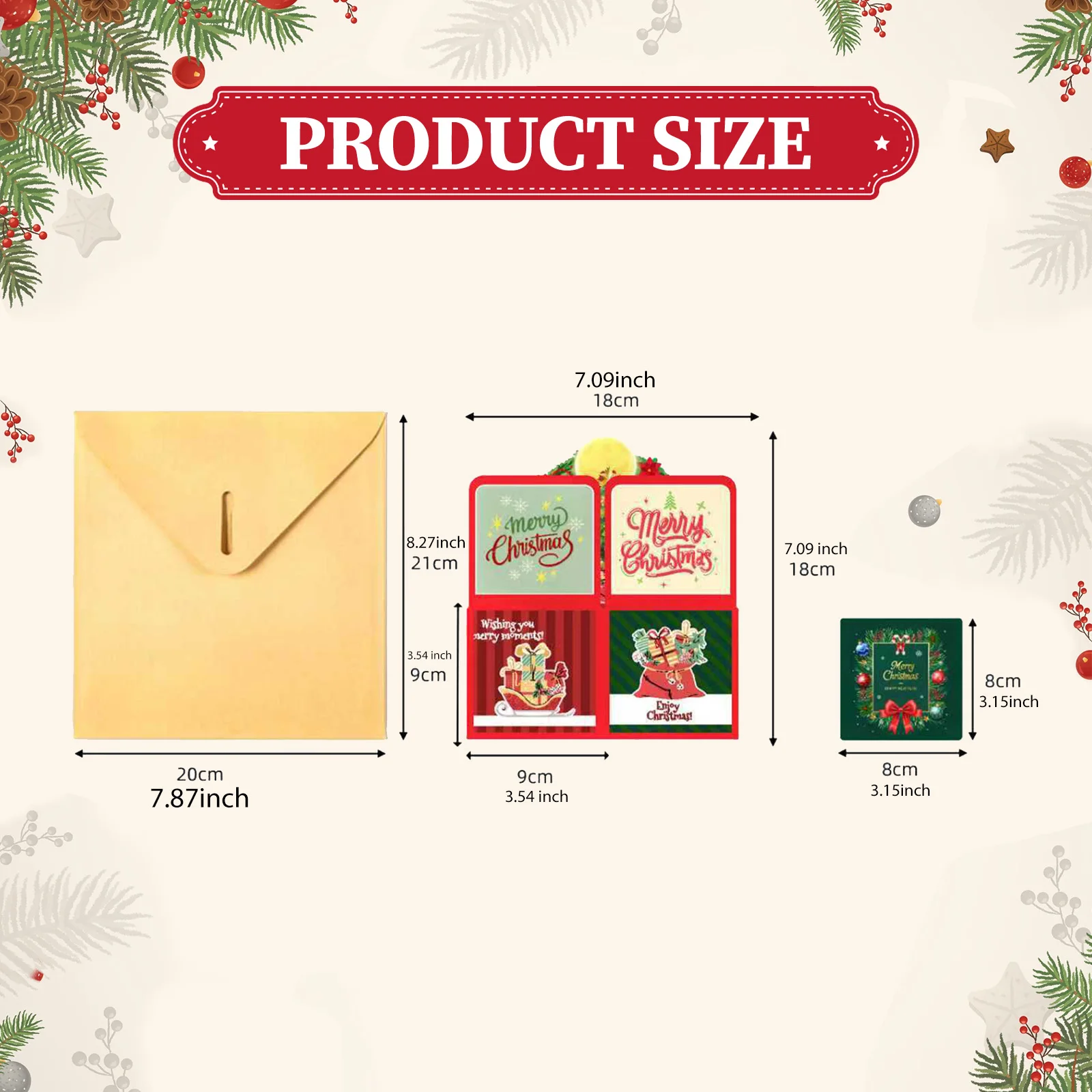Biglietto d'auguri pop-up Colleghi Biglietto di messaggio di Natale Parenti Biglietto di Natale 3D Biglietto di messaggio di Capodanno Decorazione per feste