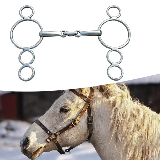 Western Horse Snaffle Chew Racing Accessory Equestrian Mouth Bit for Outdoor Horse Riding Training Equestrian Sports Competition 6