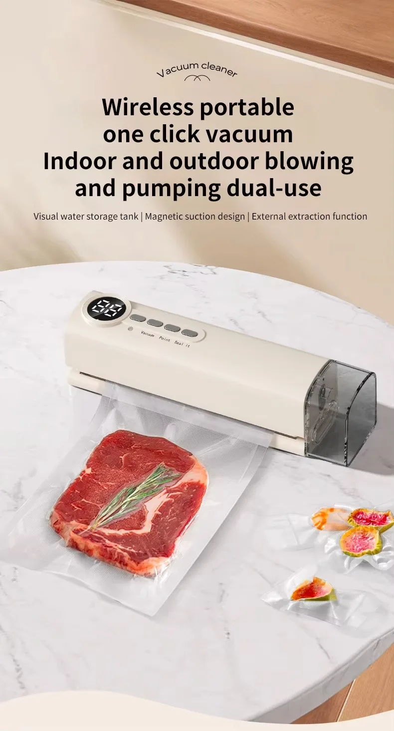 Description Picture 2 of itemPortable Wireless Vacuum Sealer Machine For Food Storage/USB Rechargeable/62Kpa Strong Suction/Dry/Moist Mode